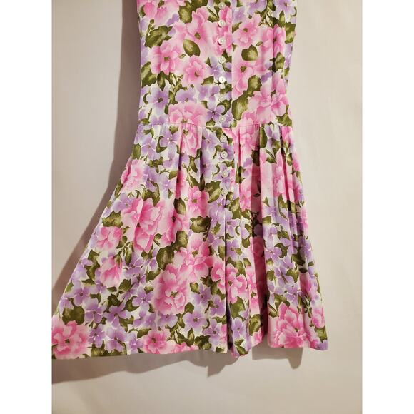 Miss Erika MEI Vtg 90s Y2K Floral Cottage Fairy Tie Back Romper Womens Size M - Picture 4 of 9